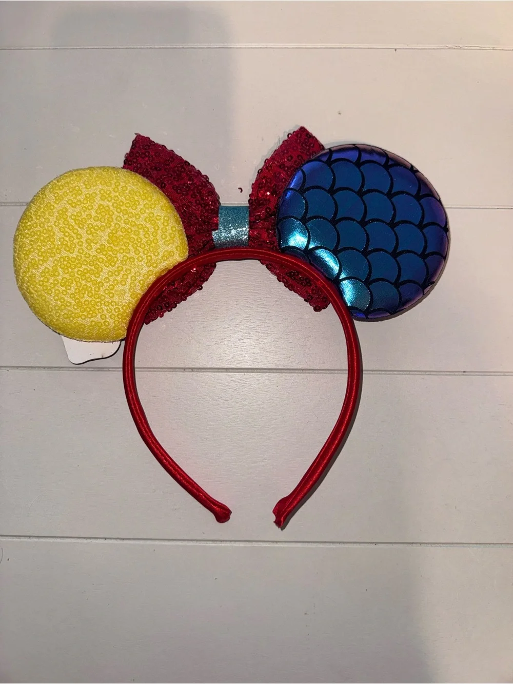Red Sequin Mermaid Ear Headband for Kids